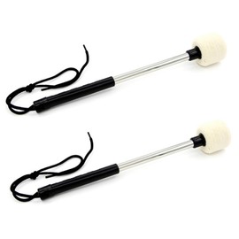 Wmzjnljy 2pcs Bass Drum Mallet Drum Stick with Stainless Steel Handle with Wool Felt Head Percussion Accessory for Drum Music Enthusiast Band(Z67-2)
