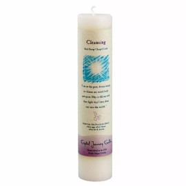NEW Crystal Journey Herbal Magic CLEANSING Candle - Reiki Charged 7" Pillar