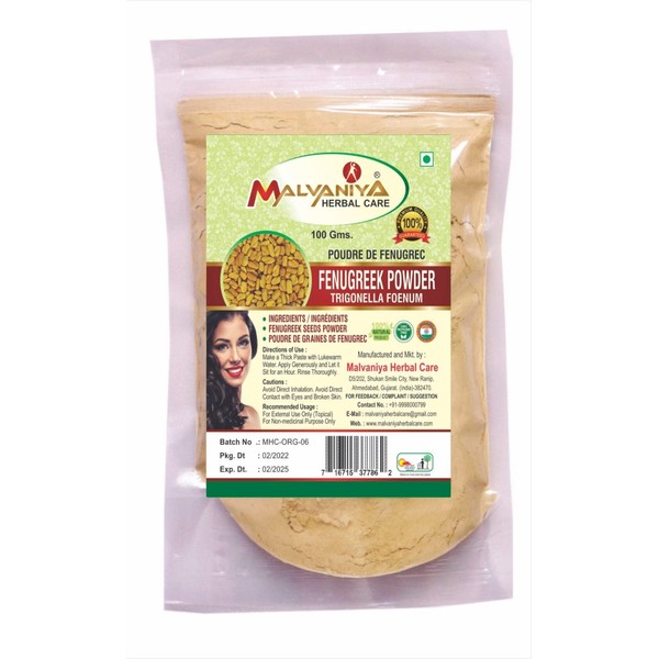 100% Natural Fenugreek Seeds Powder for LONG HAIRS NATURALLY by Malvaniya Herbal Care (100 g) (Only For External USe)