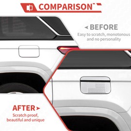 Amayum Fuel Tank Gas Door Fit for Jeep Grand Cherokee 2021+ Fuel Gas Tank Cap Cover Fuel Filler Door Replacement Exterior Accessories (Chrome)