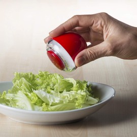 Omada Design Salt or Pepper shakers in Transparent and Colored Plastic, with Closing Cap, Compact and Practical Also to Bring The Table, Innovative Design, Movida Line, Green