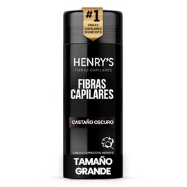 Henrys Fibras Capilares Castaño Oscuro 27.5g, Disimula Calvicie y Caída del Cabello, Aporta Volumen y Densidad al Instante