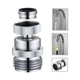Walkinginrain Faucet Adapter with Aerator, Sink Faucet to 3/4" Garden Hose Adapter, Swivel Faucet Adapter Kit, Faucet Adapter to Garden Hose for Kitchen Bathroom