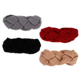 LIFKOME 4Pcs Knit Crochet Headbands for Women Winter Ear Warmers Soft Stretchy Colorful Suitable for Daily Wear and Outdoor Activities