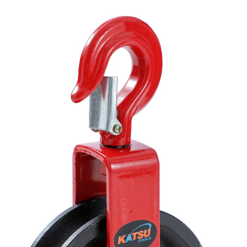 KATSU Tools Gin Wheel 125mm with Swivel Hook Scaffolding Pulley