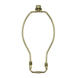 Creative Hobbies® 8 Inch Lamp Harp Kit - Regular Weight, Polished Finish | Harp, Finial and Harp Base Set for Table and Floor Lamps (Gold)