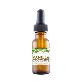 Vanilla Coconut Oil in a 15ml Amber Glass Dropper Bottle. Premium Grade Concentrated Vanilla Coconut Fragrance Oil used for Soap Making, Burners, Diffuser, Candle Making, Car Freshener, Perfume Making