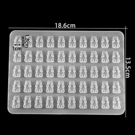 Nifocc Small Bear Epoxy Resin Mold Bear Casting Mold Crystal Mold Gummy Bear Mold Animal Silicone Mold for DIY Jewelry Crafts Keychain Earring Charms