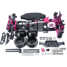 MORLORDY Alloy Metal & Carbon Fiber RC Car Chassis Frame Kit for 3Racing Sakura D5 MR 1/10 RC Flat Road Drift Car Upgrade Part
