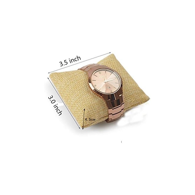 WinldMonmo 2PCS Light Brown Burlap Bracelet Watch Pillow Bangle Cushion,