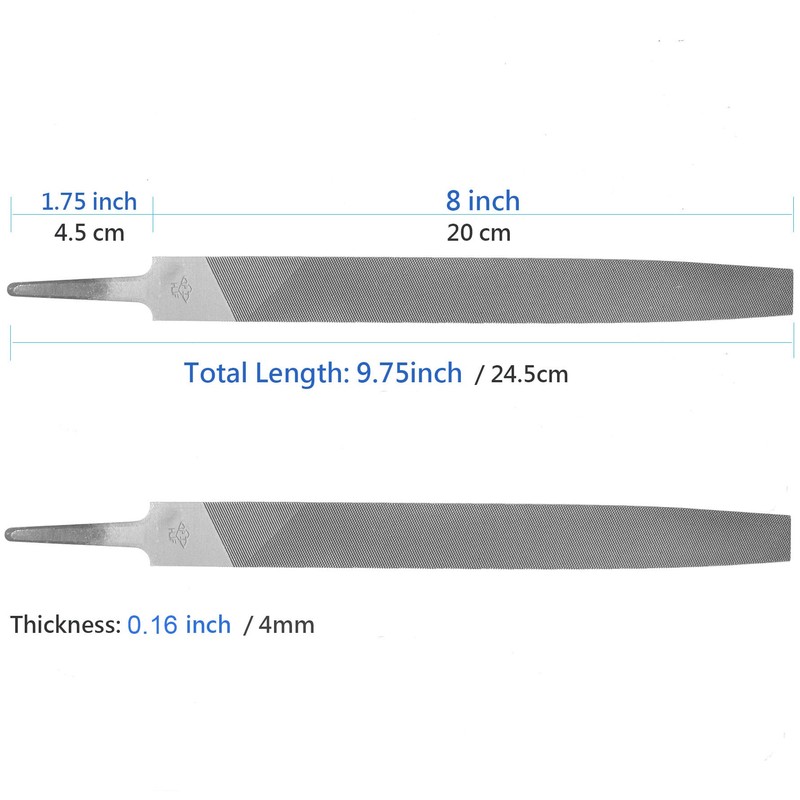 Axe File Sharpener Set 2PCS 8inch, SKZIRI Flat Metal Axe