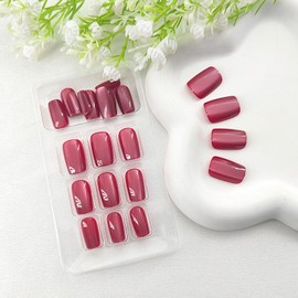 Red Press on Nails Square Medium Fake Nals Cute Cat Eye Nails Press ons Red Gel False Nails with Glitter Design Glue on Nails Fashion Cat Eye Kit Press on Nails for Girls 24Pcs
