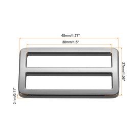 PATIKIL 1.5 Inch Tri-Glide Slide Buttons, 10 Pack Adjustable Buckle Webbing Strap Fastener for Backpack Bag Belt, Black