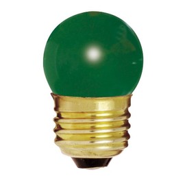 Satco S4509 120V 1/Card Medium Base 7.5-Watt S11 Incandescent Lamp, Ceramic Green