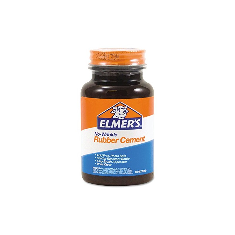 Elmer's E904 Rubber Cement, Repositionable, 4 oz