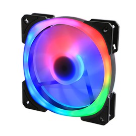Gelid Solutions Lyra - ARGB Fan - Double Ring Lighting - 24 ARGB LEDs - Double Ball Bearings - Motor Driver IC - 140 x 140 x 25 - Black