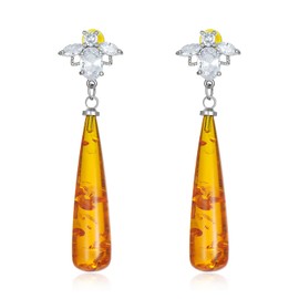 VIJASHOP Amber Earrings for Women Amber Dangle Earrings Amber Jewelry Christmas Gift for Mother Wife