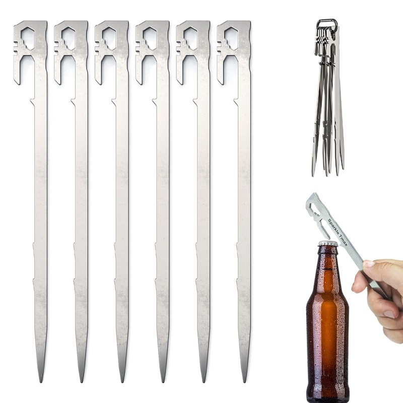 Sparkle Tmax Stainless Steel Tent Pegs, 6 Pieces - Sand