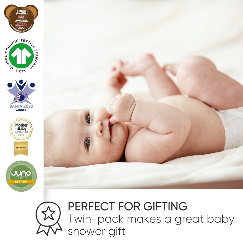 Bloomsbury Mill - 2 Pack - Flat Sheets for Pram/Crib/Cot/Moses