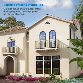 One Way Window Film Daytime Privacy Heat Control Window Film Anti UV Reflective Static Cling Film, Window Tint for Home and Office Silver 41.3 x 157.5 Inch