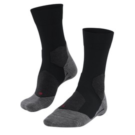 FALKE Unisex BC2 U SO Cotton Quick Dry 1 Pair Motorbike Socks, Black (Black-Mix 3010), 4-5