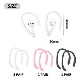 4 Pairs of Earphone Ear Hooks, Earphone Anti-Lost Ear Hooks, Earphone Fixing Rings, Universal Headphone Safety Loops, Earphone Accessories, Suitable for Running and Exercise (3 Colors)
