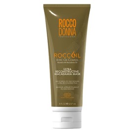 Rocco Donna Mascarilla Ultra Reconstructiva De Macadamia | Aporta Suavidad Y Brillo | Para Cabello Seco, Dañado Y De Todo Tipo | Sin Sulfatos | 8 Oz
