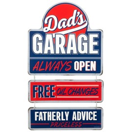 Vintage "Dad's Garage Always Open" Tin Metal Sign