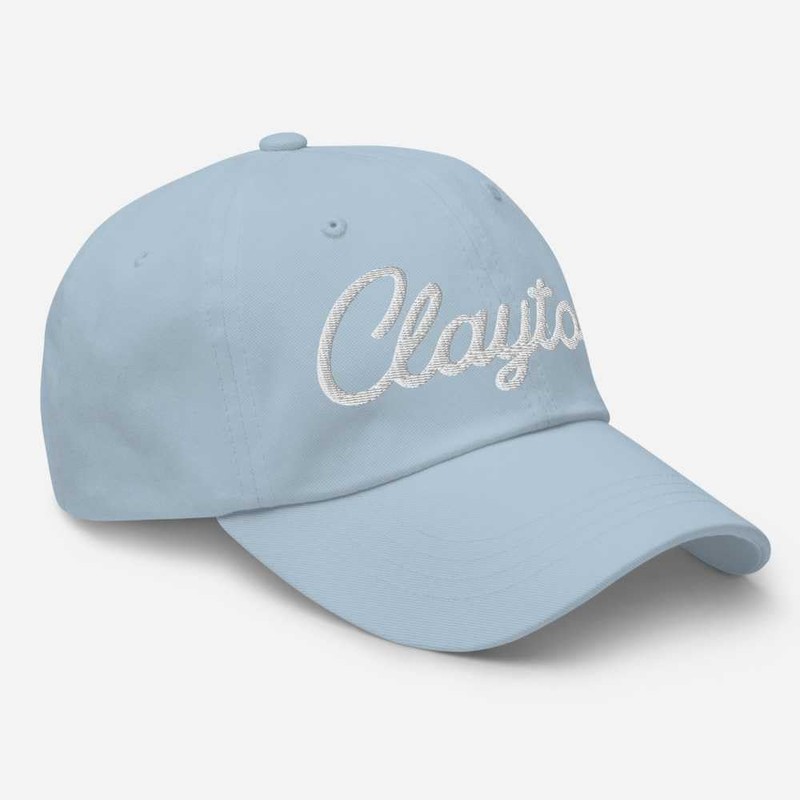 Clayton Baseball Cap Clayton Dad Hat Bold Baseball Script Michigan