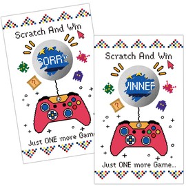 Haizct 50 Pack Just One More Theme Scratch Off, Game Console for Play Game Scratch Card for Birthday Party Lottery Group, Bridal Shower, Birthday Raffle Ticket, Baby Shower