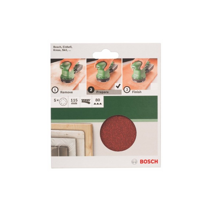Bosch 2609256A17 Sanding Sheet Set for Random Orbit Sanders (5-Piece)