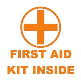 Wild Dingos LLC First Aid Kit Inside w/Symbol Trucking Business Vinyl Decal Sticker Orange