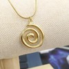 WOFALO store 2 PCS Spiral Gold and Silver Swirl Necklace