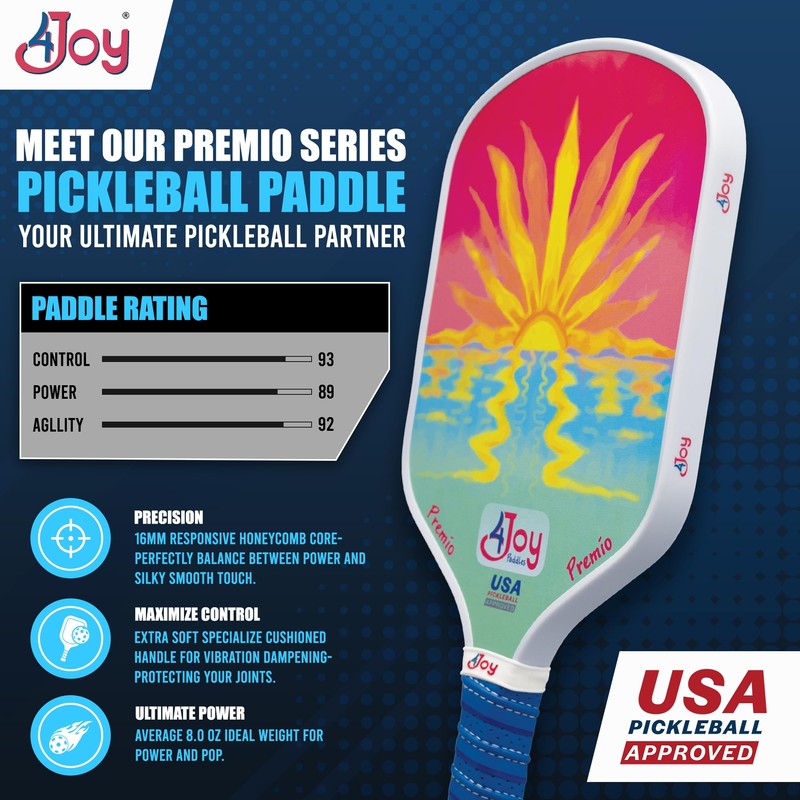 4Joy Premio Lightweight Pickleball Paddle Sunset