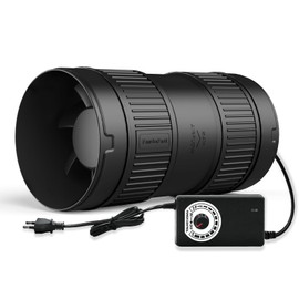 4 Inch Inline Duct Fan 130CFM Airflow with Stepless Speed Control Low Noise Energy Saving Ventilation Booster Fan for Grow Tents,Workshops,Basements