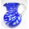 Eye4Art Mexican Margarita Glasses Blue Swirl, Pitcher set, Hand Blown,