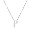 PAVOI 14K White Gold Plated Cubic Zirconia Initial Necklace |