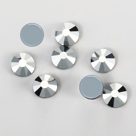 Dowarm 1440PCS Hotfix Crystal Rhinestones, 2.8MM SS10 Hot Fix Crystals for Crafts Clothes, Flatback Glass Crystal for Decoration, Round Gems (Mine Silver/Crystal Labrador)