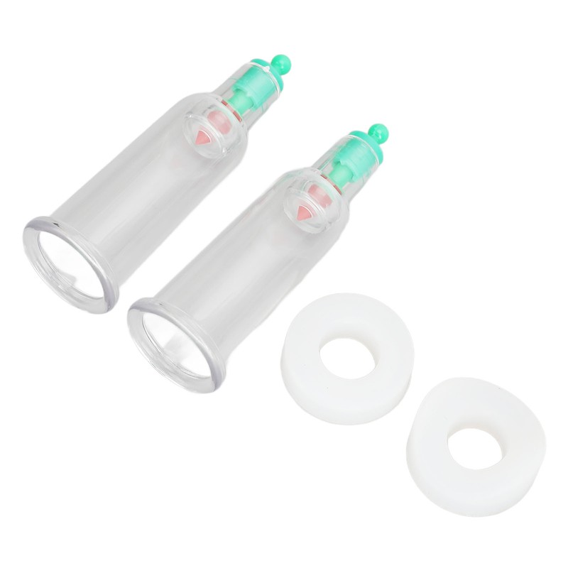 2pcs Finger Cupping Therapy Cups with Silicone Flat Elbow Rings