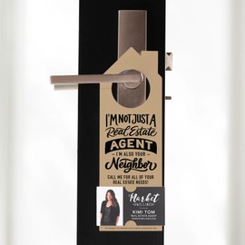 I'm not just a Real Estate Agent, I'm also your Neighbor | Real Estate Marketing Door Hangers | Real Estate Agent | 36-DH002-KRAFT - Pack of 10