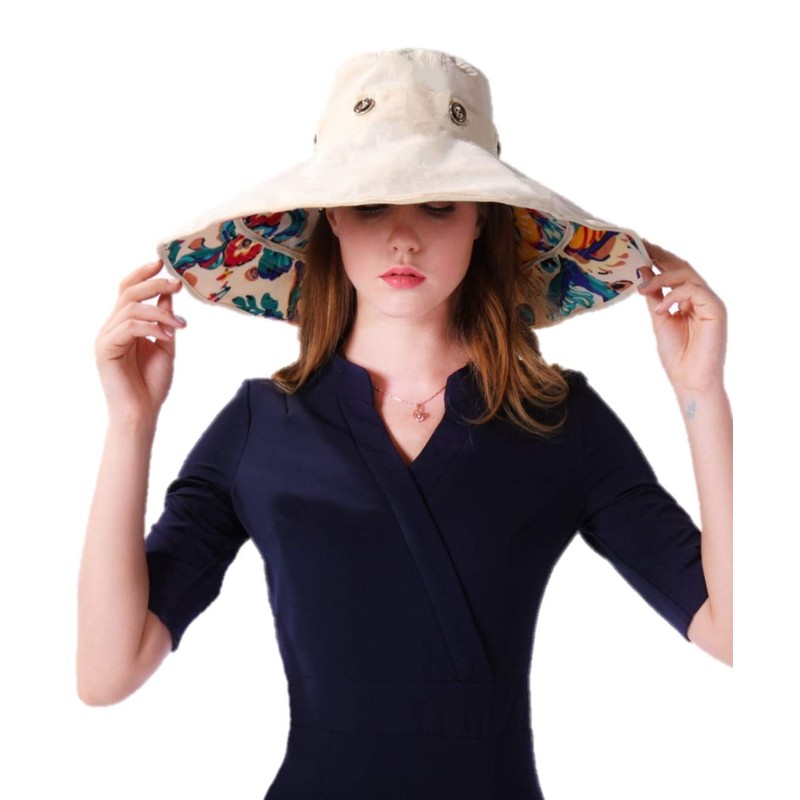 Packable Extra Large Brim Floppy Sun Hat Reversible UPF 50+