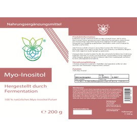 VITARAGNA Myo-Inositol Pulver – Inositol 100% natürlich, fermentiert, 200 g – hochwertig, vegan, ohne Zusätze – 100 Portionen