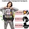 GiMiUiTo Clear Backpack,See Through Backpack School Approved Heavy Duty Clear