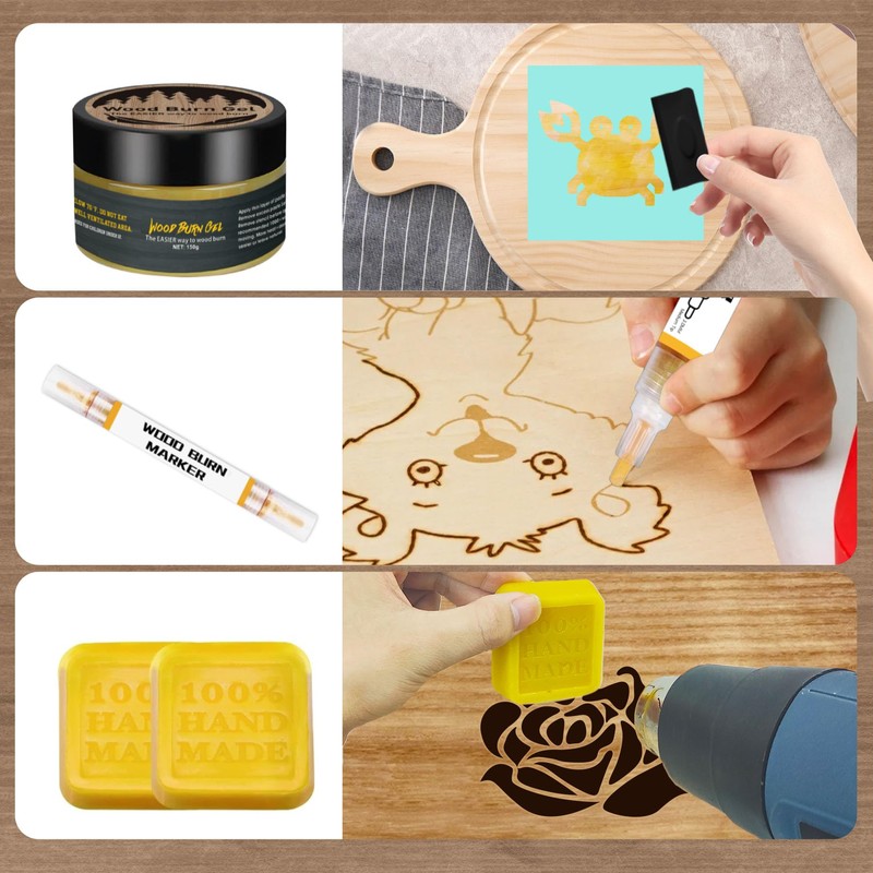 11 PCS Wooden Burning Paste Kit，4 OZ Marker Paste for