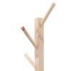 Solid Wooden Coat Rack Hat Hanger 8 Hooks Entryway Jacket
