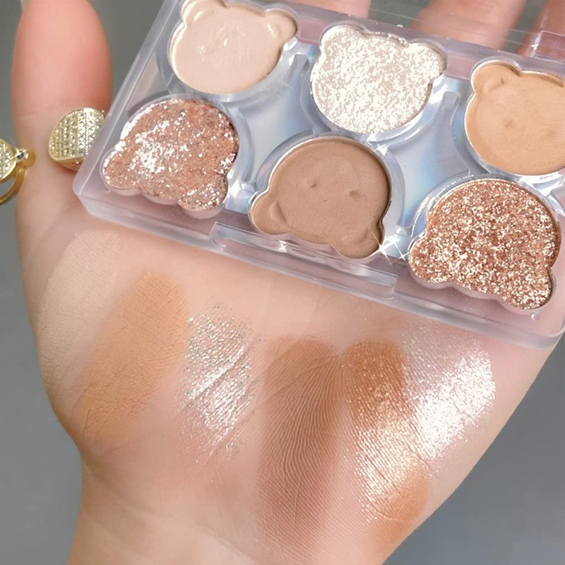 LEAVEGIRL Little Bear Soft Eyeshadow Palette 6 Colors Eyeshadow -