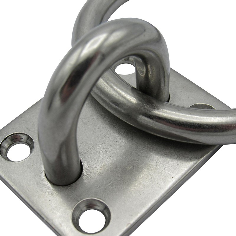 Stainless Steel Marine Eye Plate with Ring 8MM x 50MM