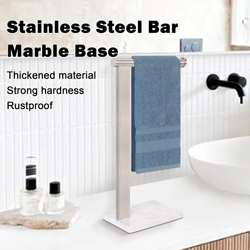 Stainless Steel L-Shaped Hand Towel Holder, SUS304 Bathroom Towel Rack