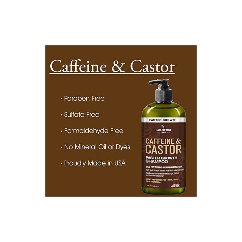 Hair Chemist Champú de crecimiento más rápido con cafeína y