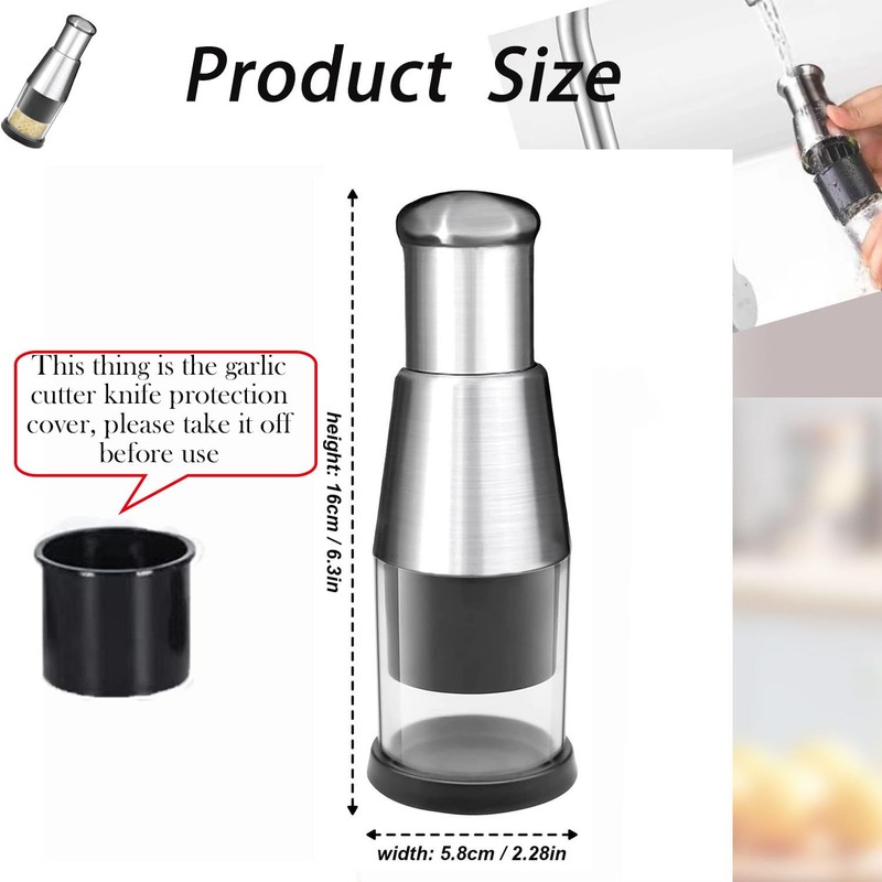 2025 Upgraded Compact Mini Dicer Food Chopper,Functional Manual Press, Stainless